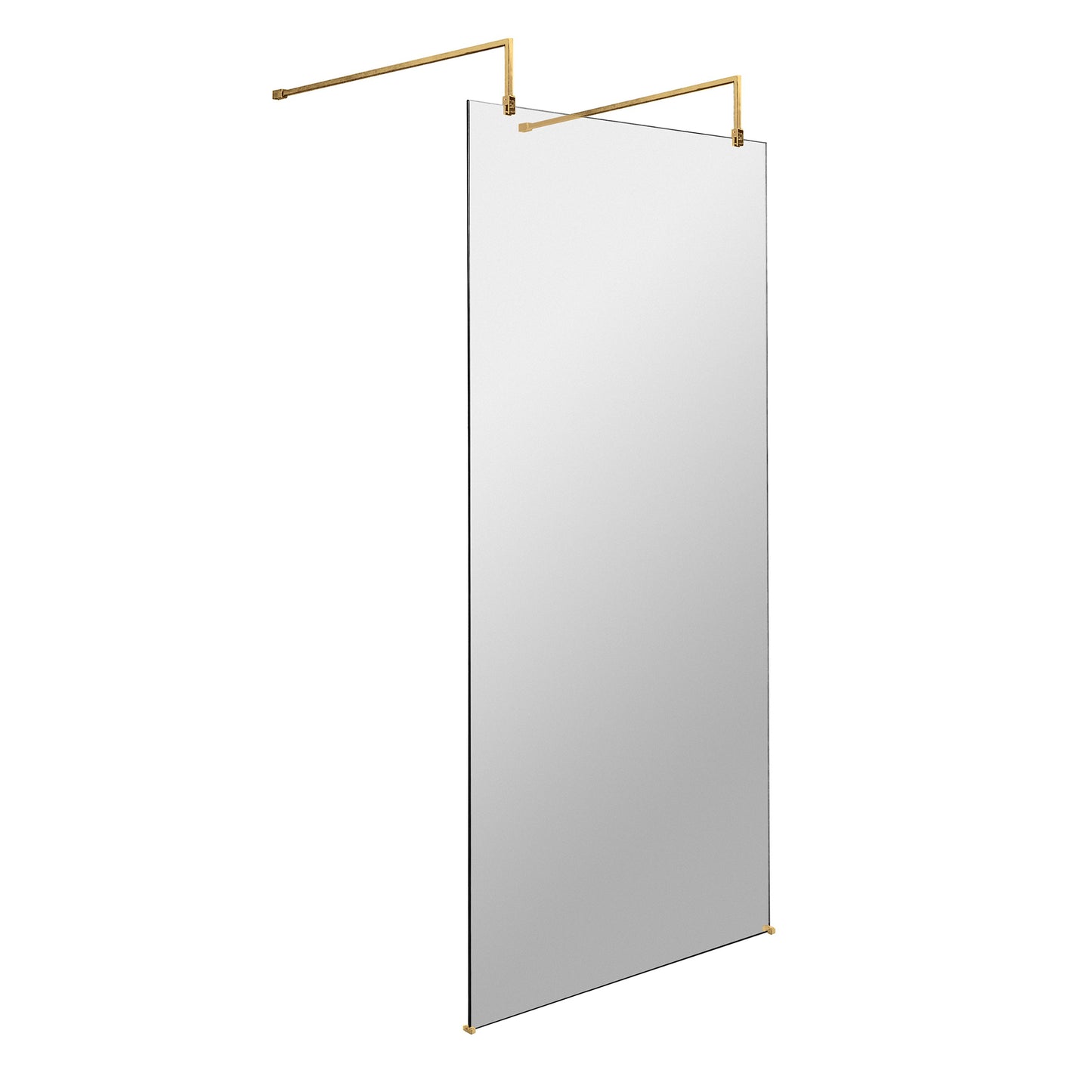Fairford 1000mm 8mm Brushed Brass W/r Screen, 2 Supp A