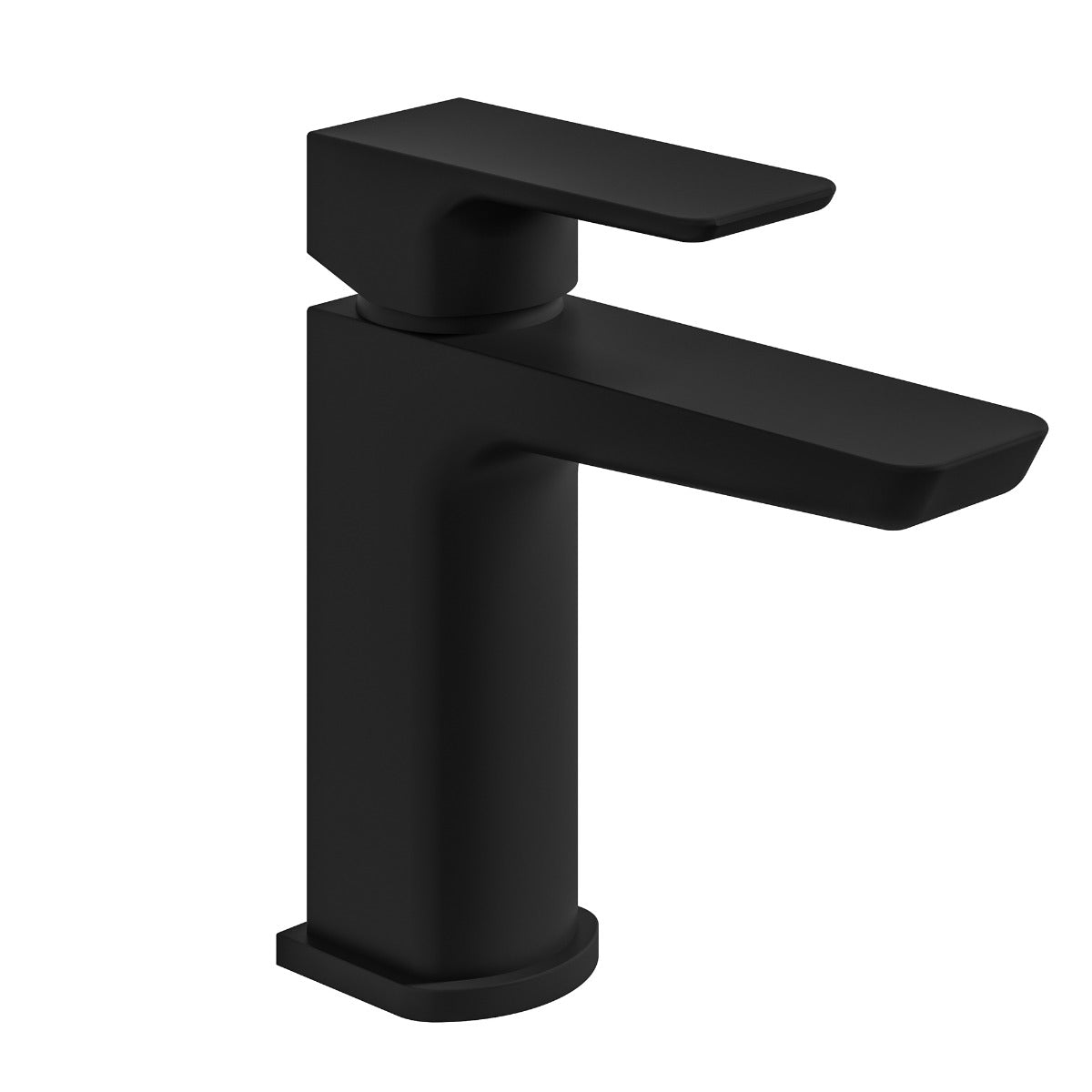 Fairford Una Matt Black Basin Mixer with Push Button Waste