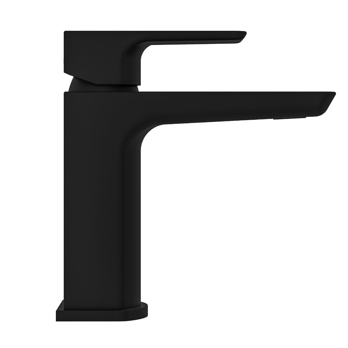 Fairford Una Matt Black Basin Mixer with Push Button Waste