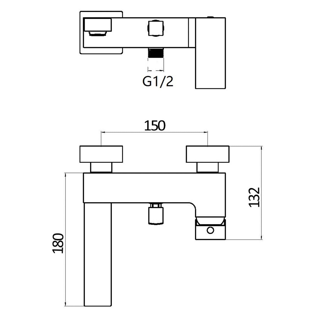 Fairford Carta Wall Mounted Bath Shower Mixer