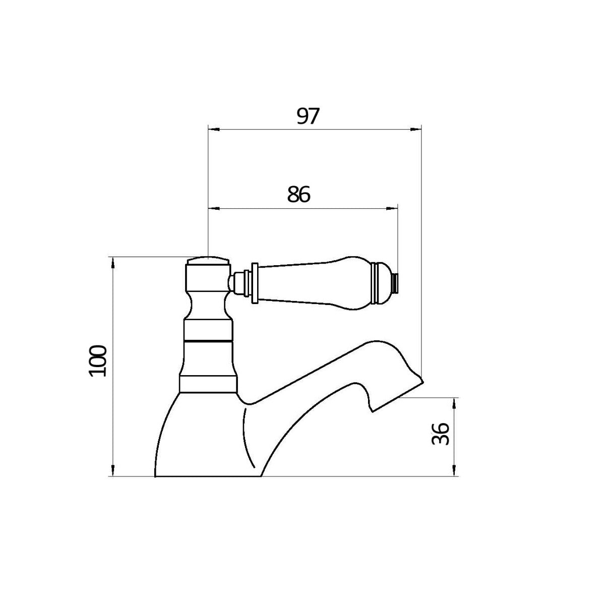 Fairford Cambridge Quarter Turn Bath Pillar Taps