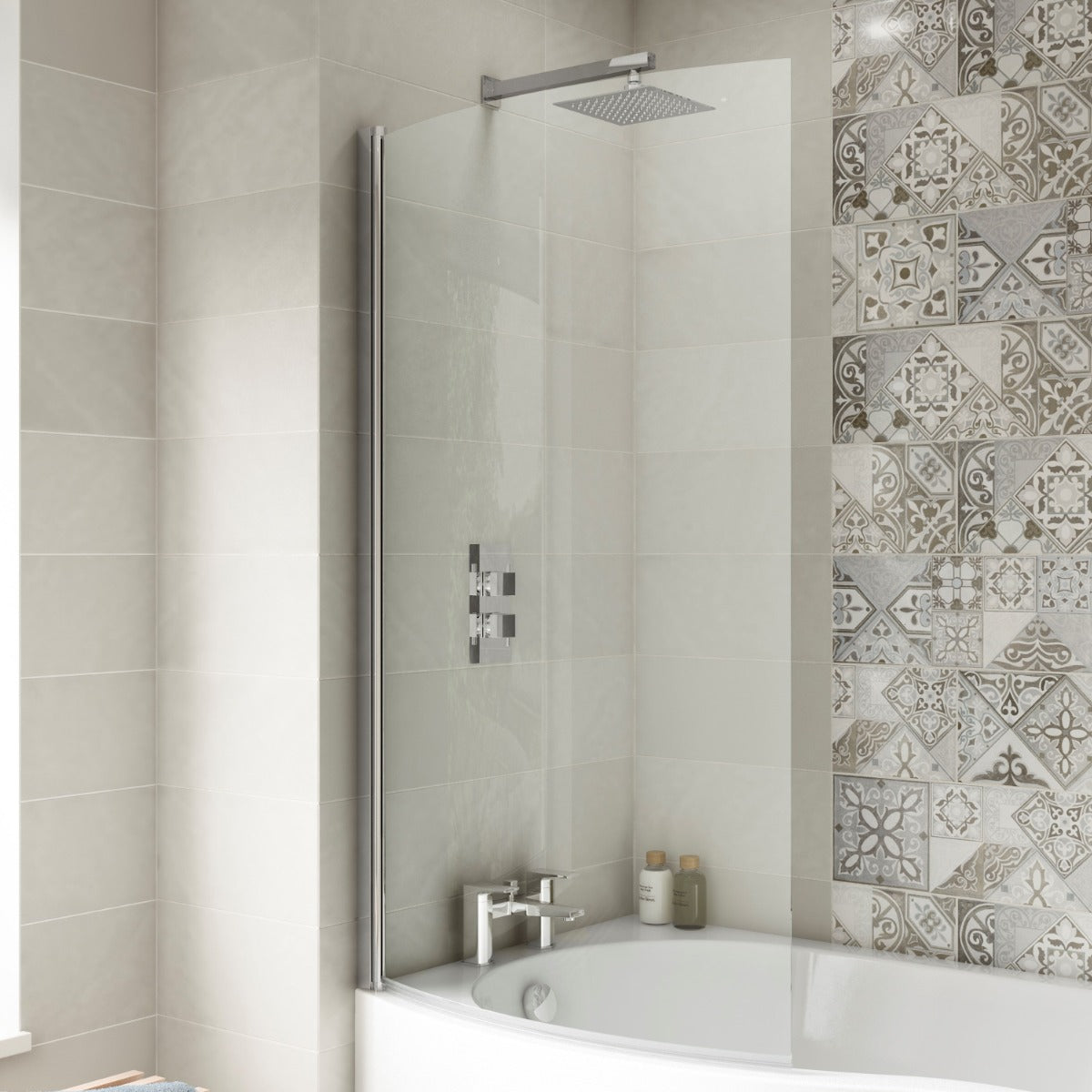 Fairford 6mm B Shaped Shower Bath Screen