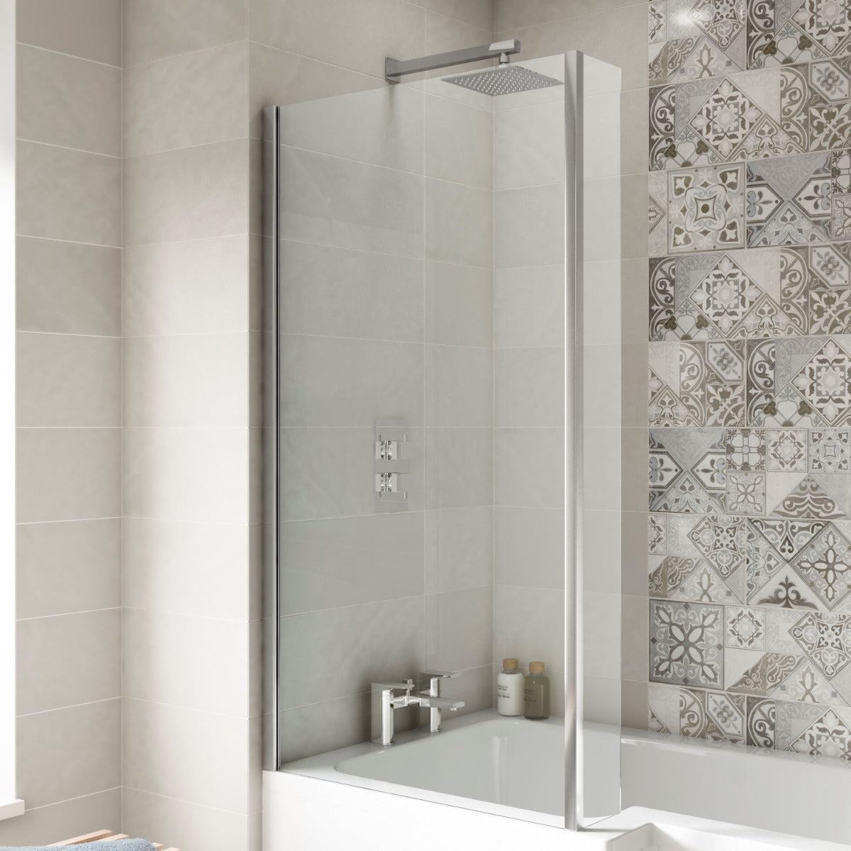 Fairford 6mm L Shaped Shower Bath Screen