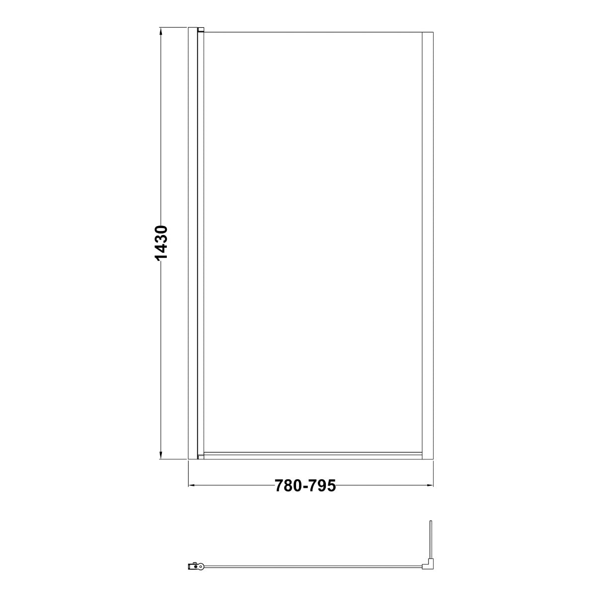 Fairford 6mm L Shaped Shower Bath Screen, Hinged