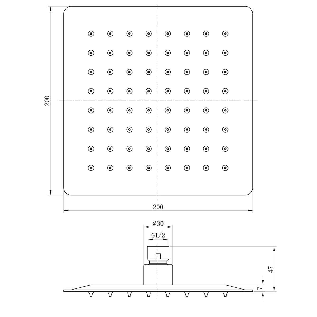 Fairford Una Concealed Shower Kit with Slide Rail Kit and Ceiling Mounted Rain Head, Chrome