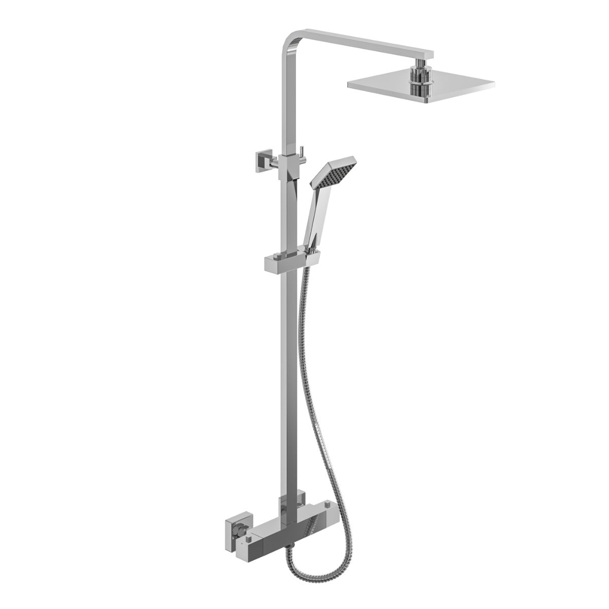 Fairford Una Exposed Square Shower Kit, Chrome