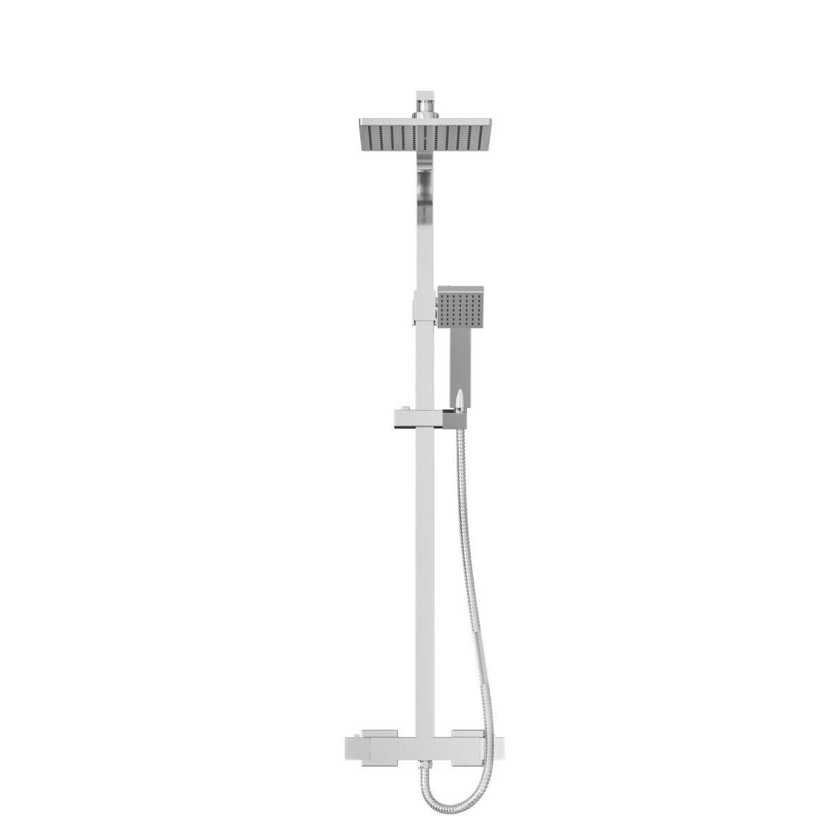 Fairford Una Exposed Square Shower Kit, Chrome