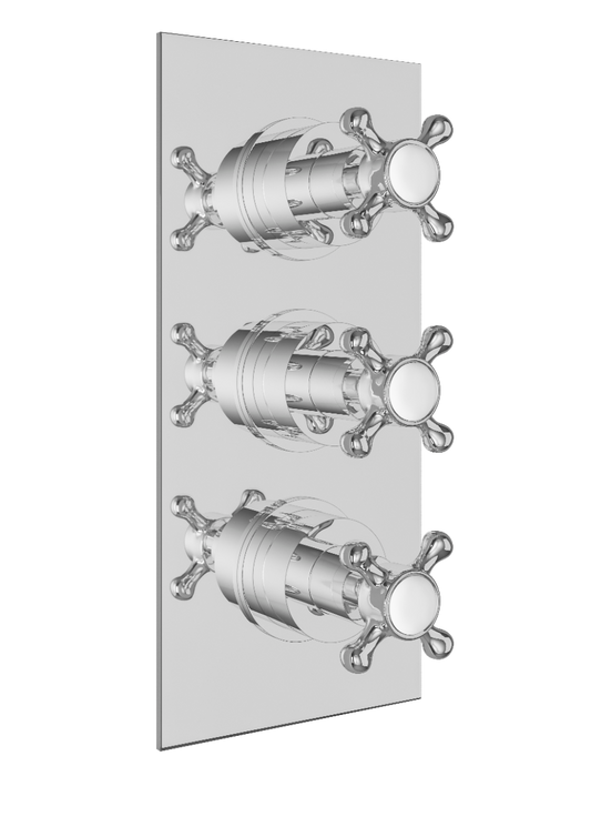 Fairford Winchester Pro Traditional Concealed Triple Shower Valve, 2 Outlet