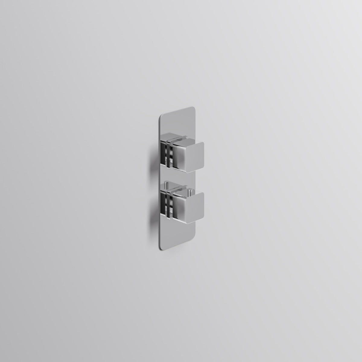 Fairford Una Chrome Square Concealed Twin Shower Valve, 1 Outlet
