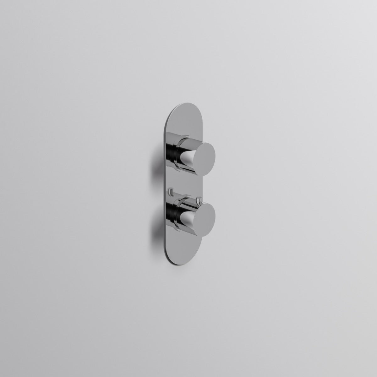 Fairford Element Chrome Round Concealed Twin Shower Valve, 1 Outlet