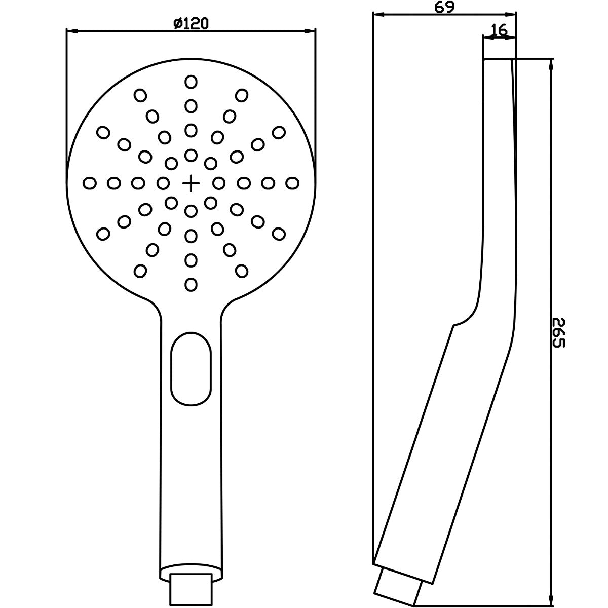 Fairford Round 3 Function Shower Handset