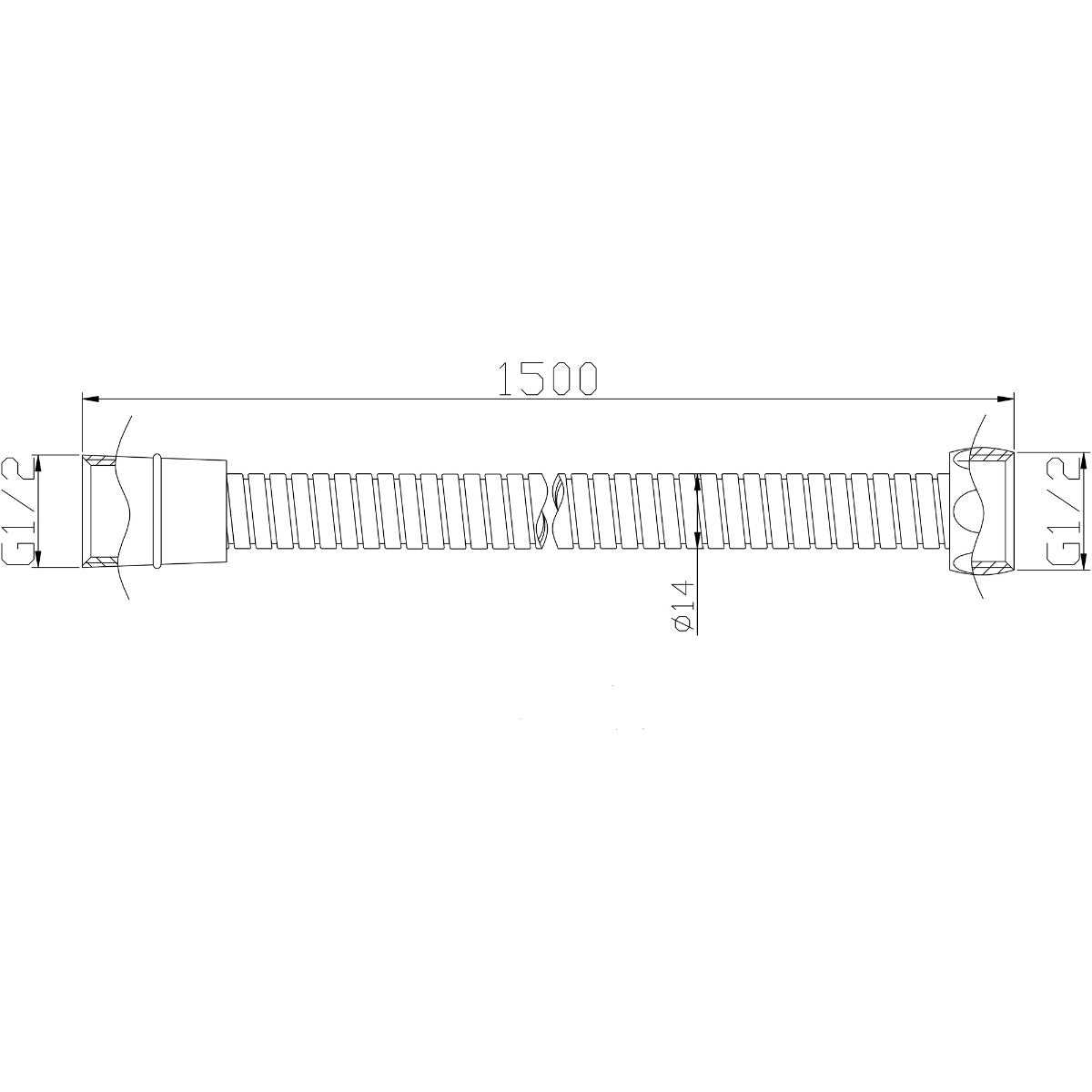 Fairford 1.5m Standard Replacement Shower Hose