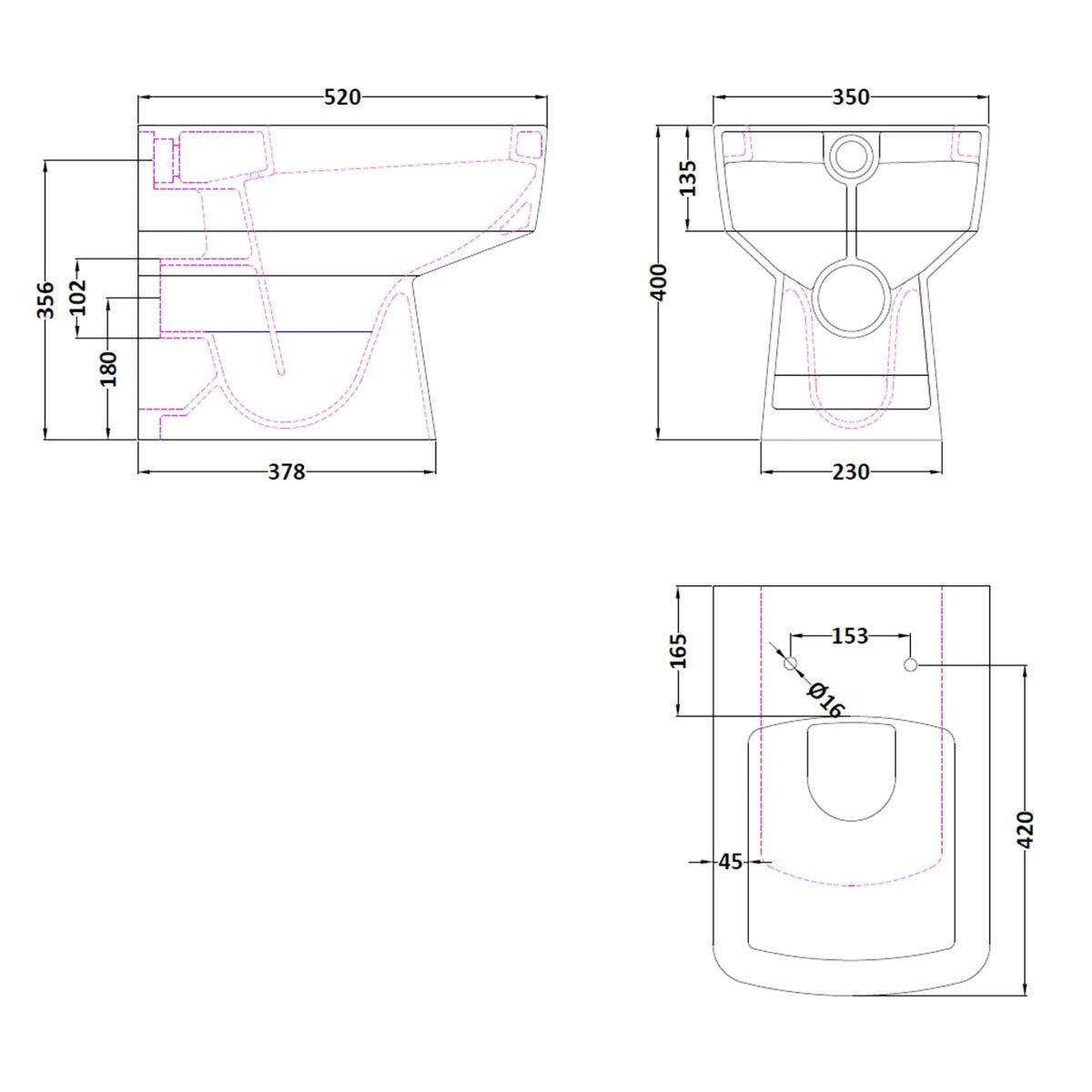 Fairford Mellow Back To Wall Toilet