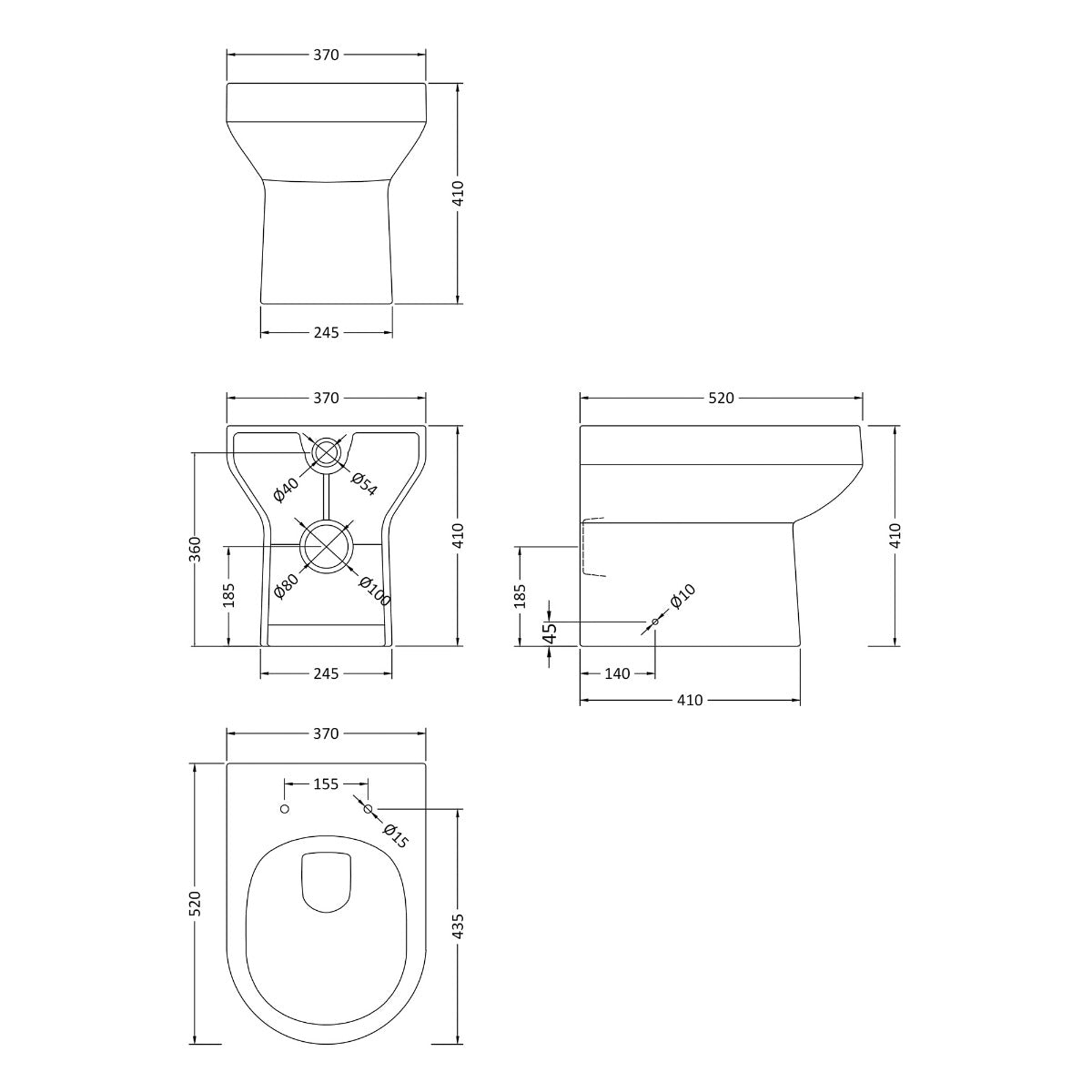 Fairford Gravo Back To Wall Toilet