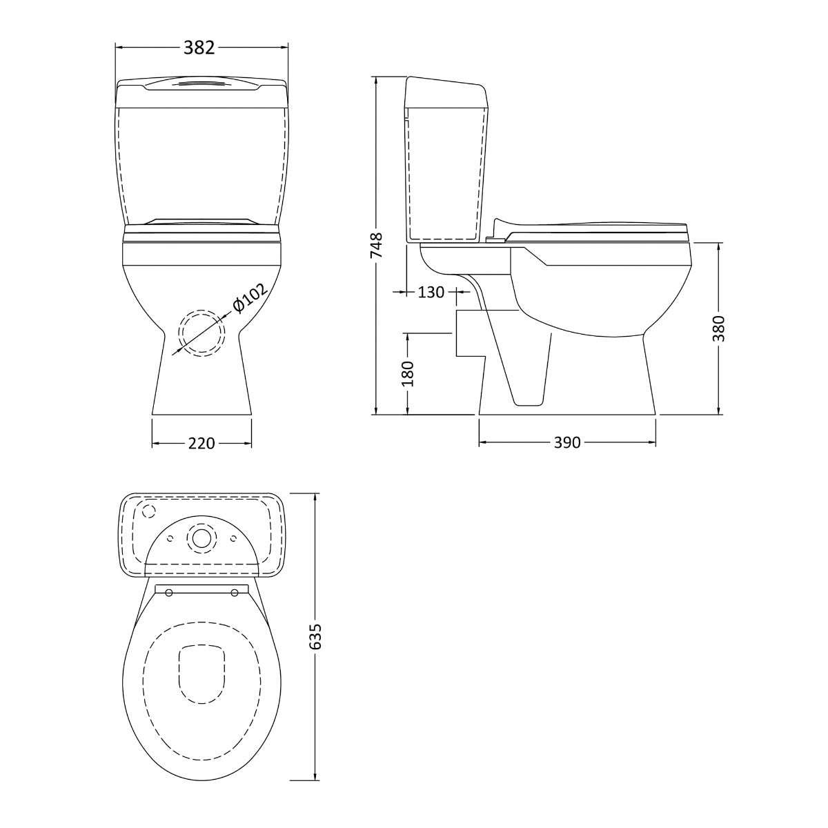 Fairford Duro Close Coupled Toilet with Seat
