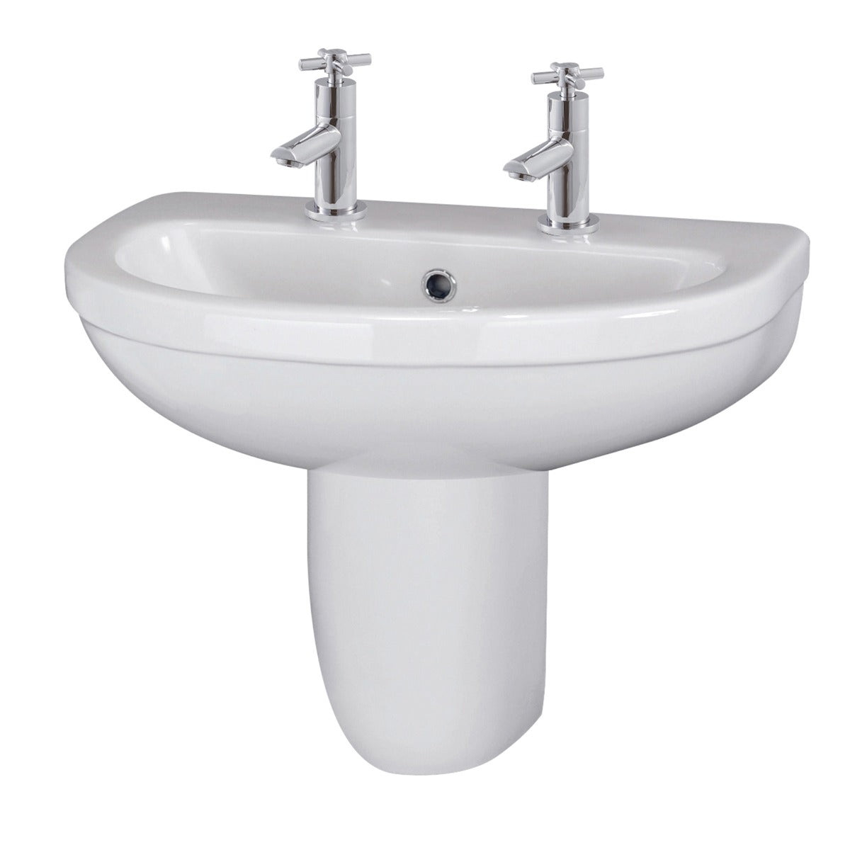 Fairford Hora 550mm 2TH Basin and Semi Pedestal