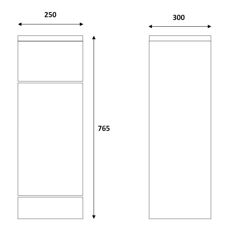 Fairford Opto 250mm Gloss White Cupboard (300mm deep)
