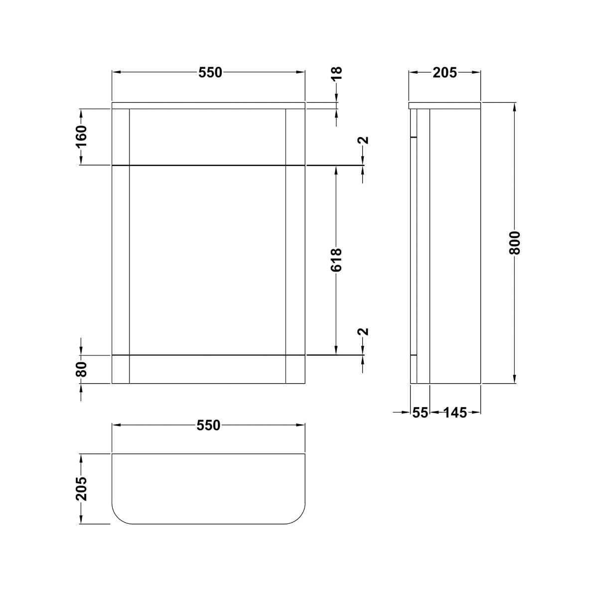Fairford Flow Gloss White 550mm WC Unit