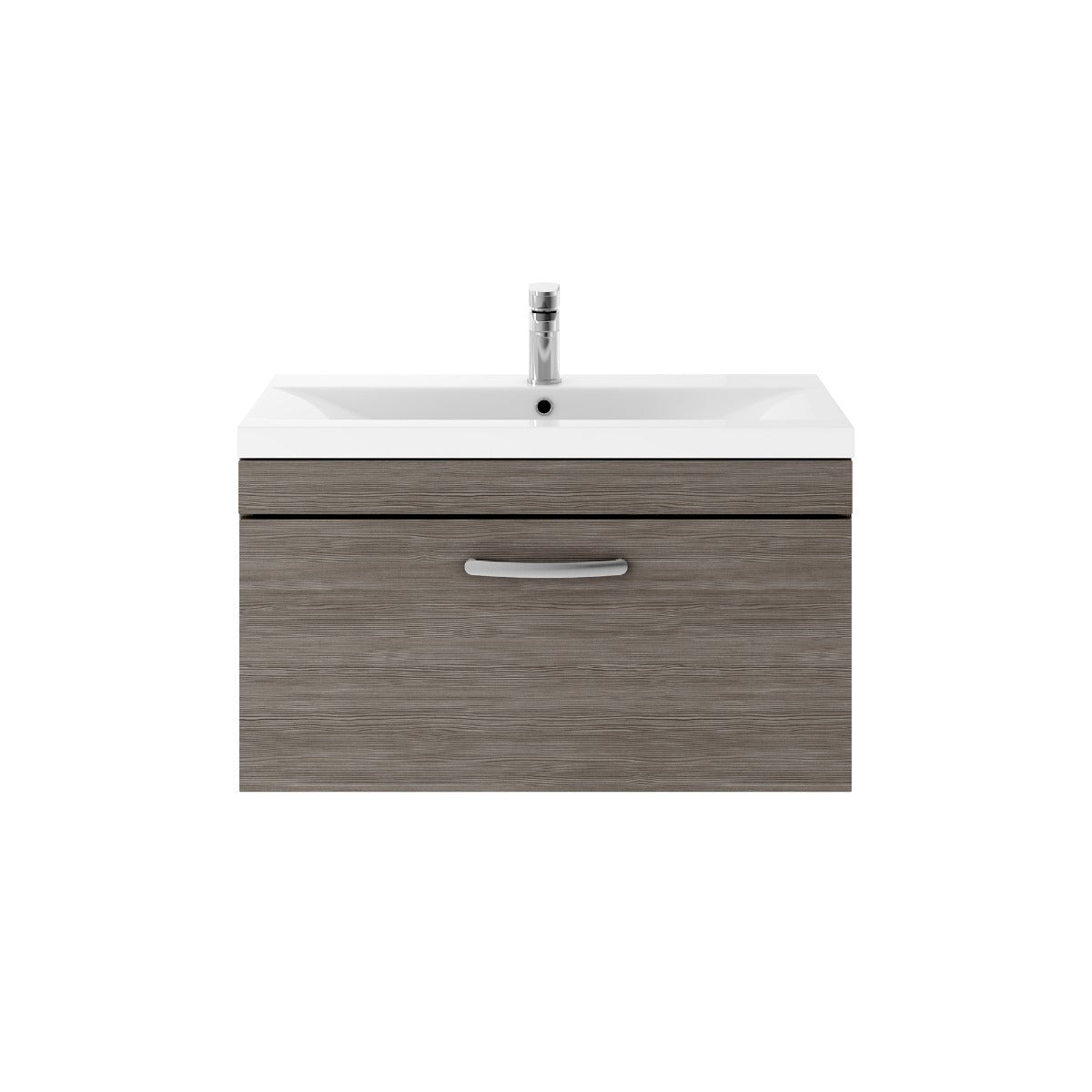 Fairford Carnation 800mm Grey Avola Wall Hung 1 Drawer Vanity Unit