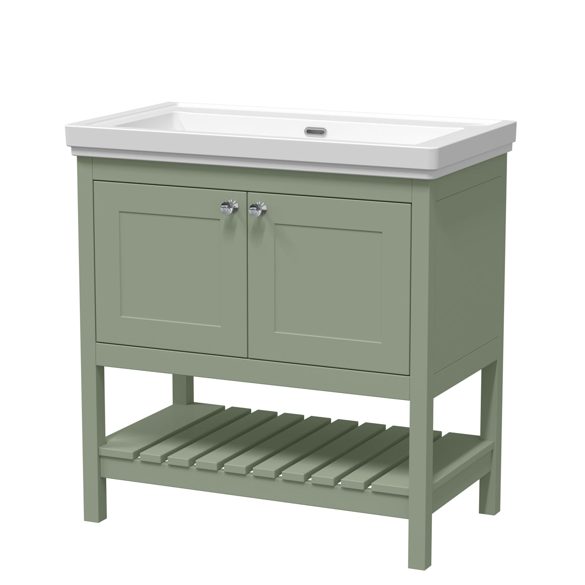 Fairford Juliette 800mm Fern Green 0 Tap Hole Floorstanding Vanity Unit
