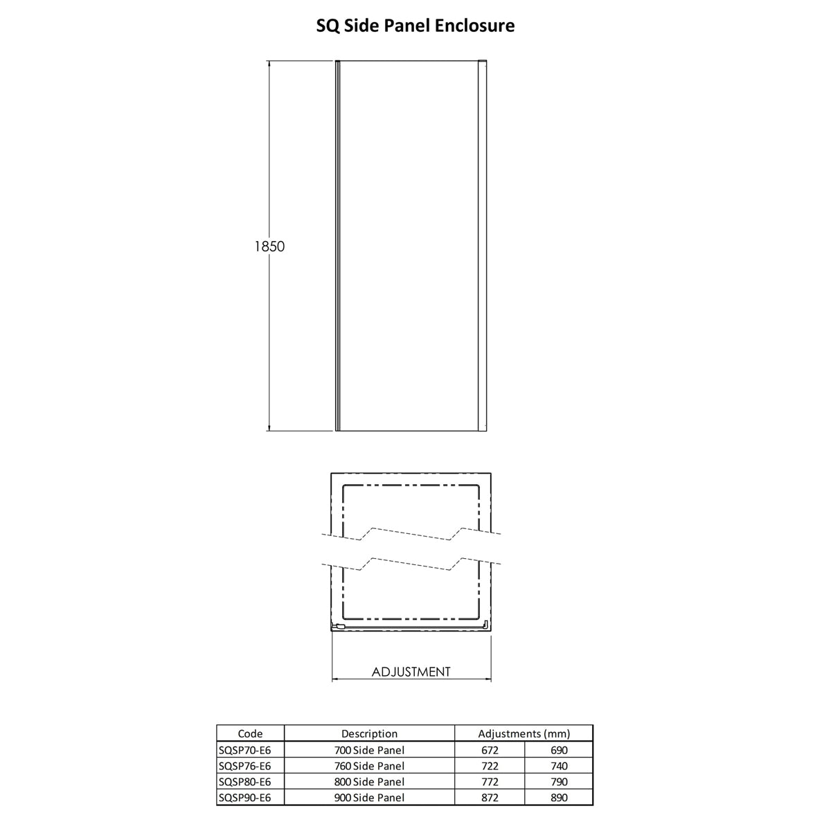 Fairford 6mm 900mm Brushed Brass Enclosure Side Panel