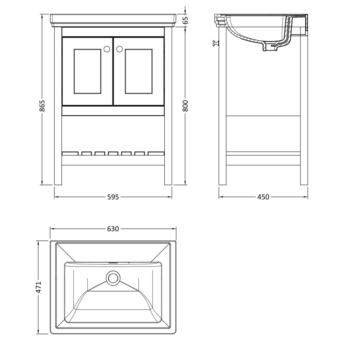Fairford Juliette 600mm Fern Green 0 Tap Hole Floorstanding Vanity Unit