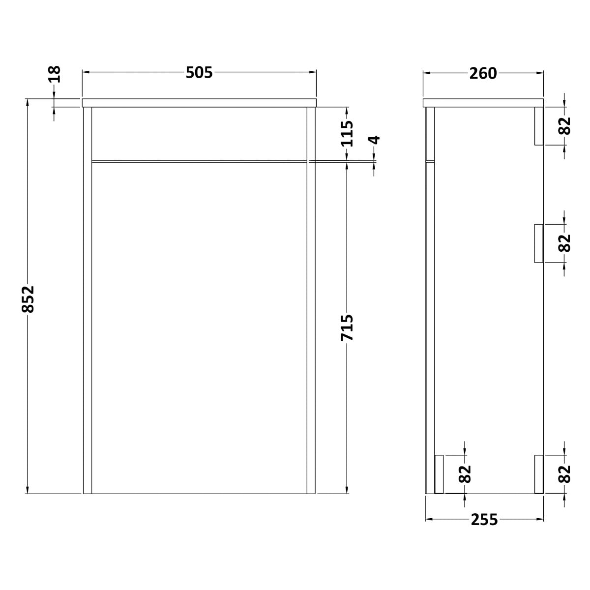 Fairford Leith 500mm Soft Grey WC Unit