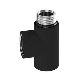 Fairford Matt Black T-Piece for Heating Element