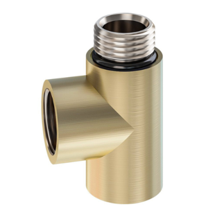 Fairford Brushed Brass T-Piece for Heating Element