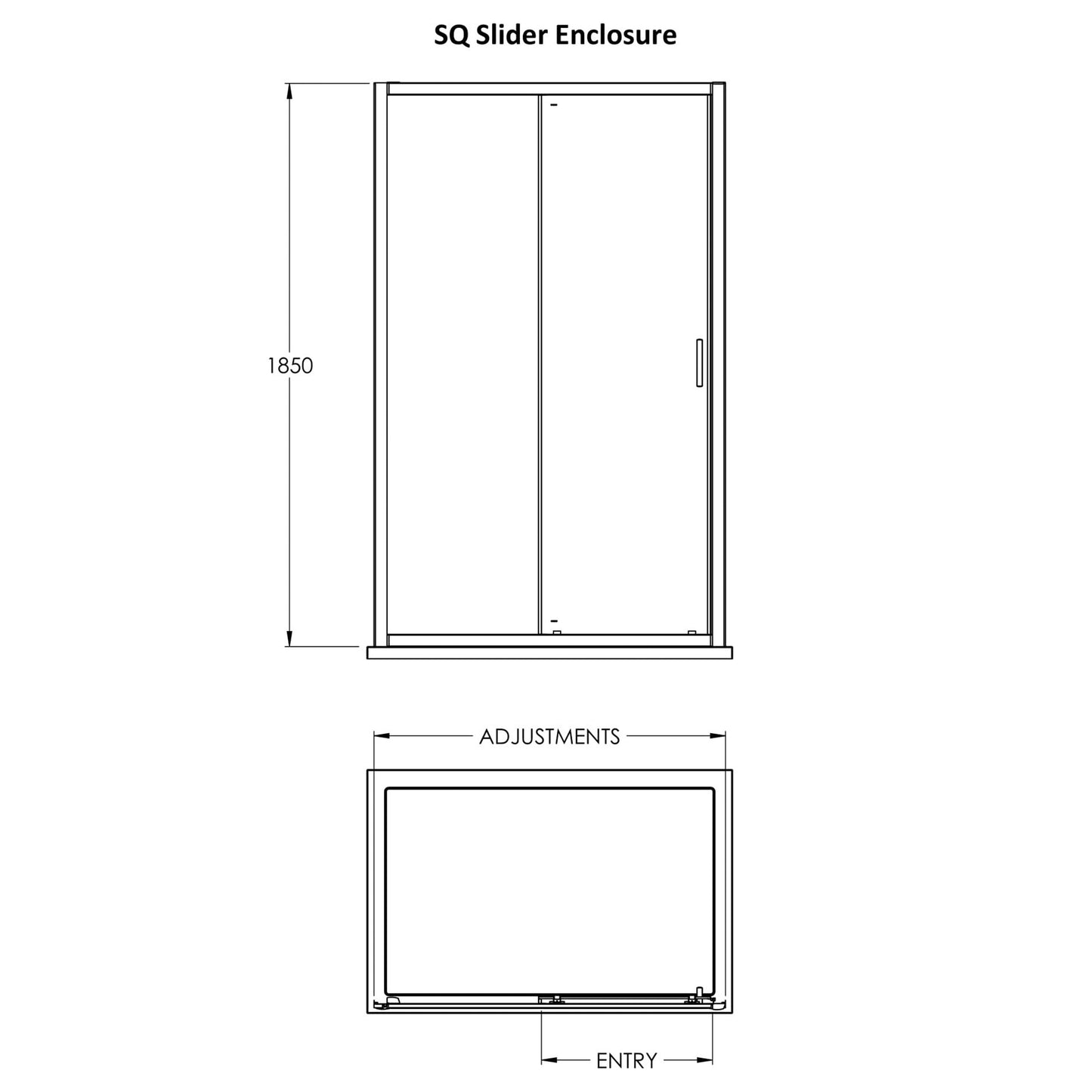 Fairford 6mm, 1000mm Matt Black Sliding Shower Door