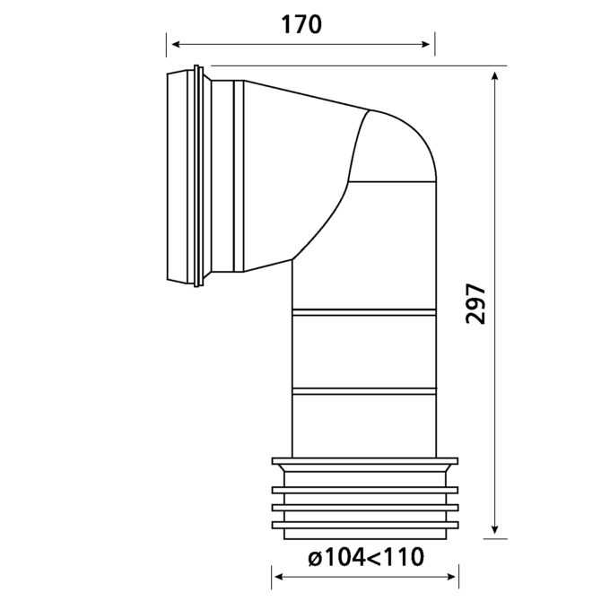 110mm 90 Degree White Pan Connector