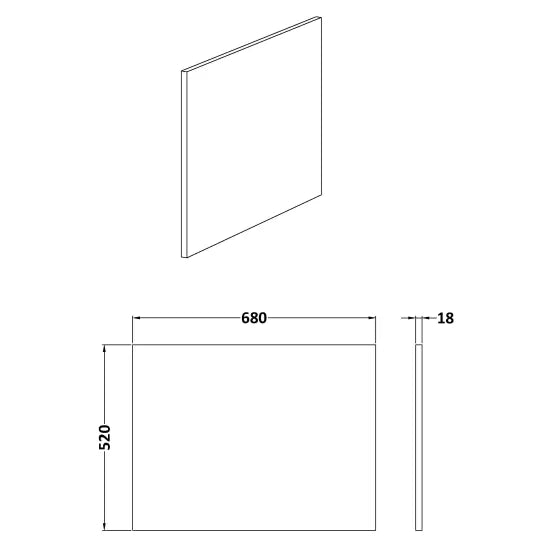 Fairford Midnight Blue 700mm L Shaped Bath End Panel