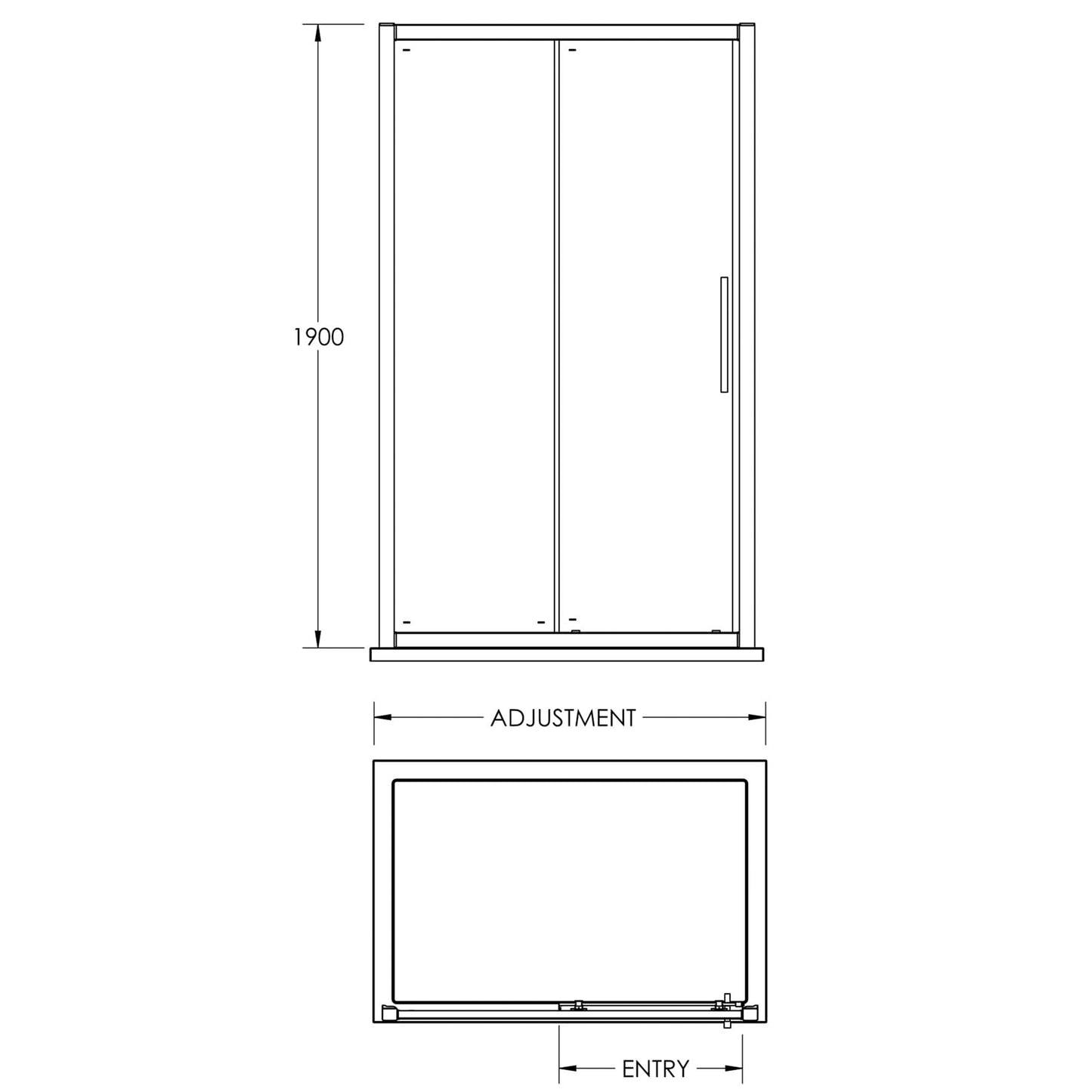 Fairford 8mm, 1000mm Sliding Shower Door