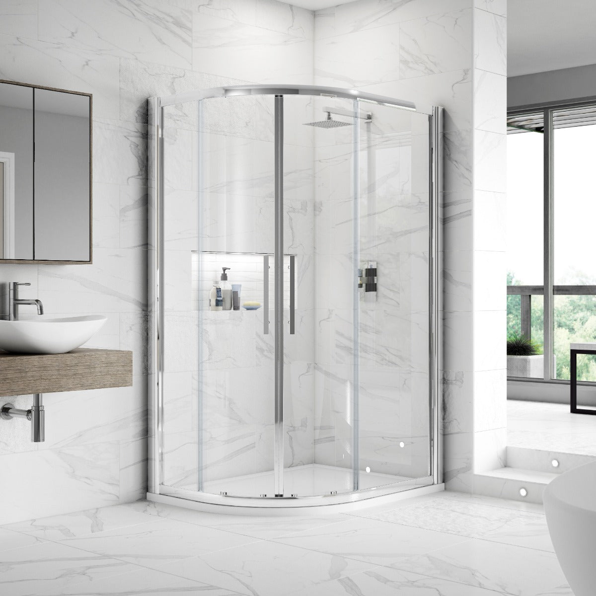 Fairford 8mm, 1200mm x 800mm Offset Quadrant Enclosure