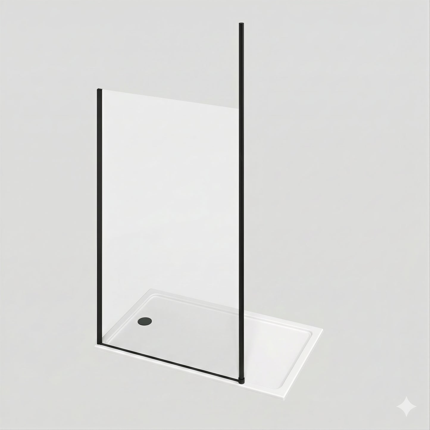 Fairford Matt Black Floor to Ceiling Post for 10mm Glass