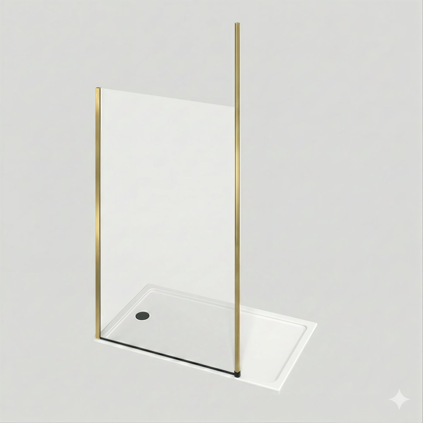 Fairford Brushed Brass Floor to Ceiling Post for 10mm Glass