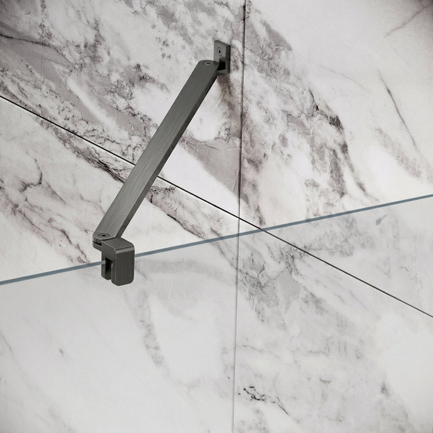 Fairford Gunmetal Angled Bar for 10mm Glass