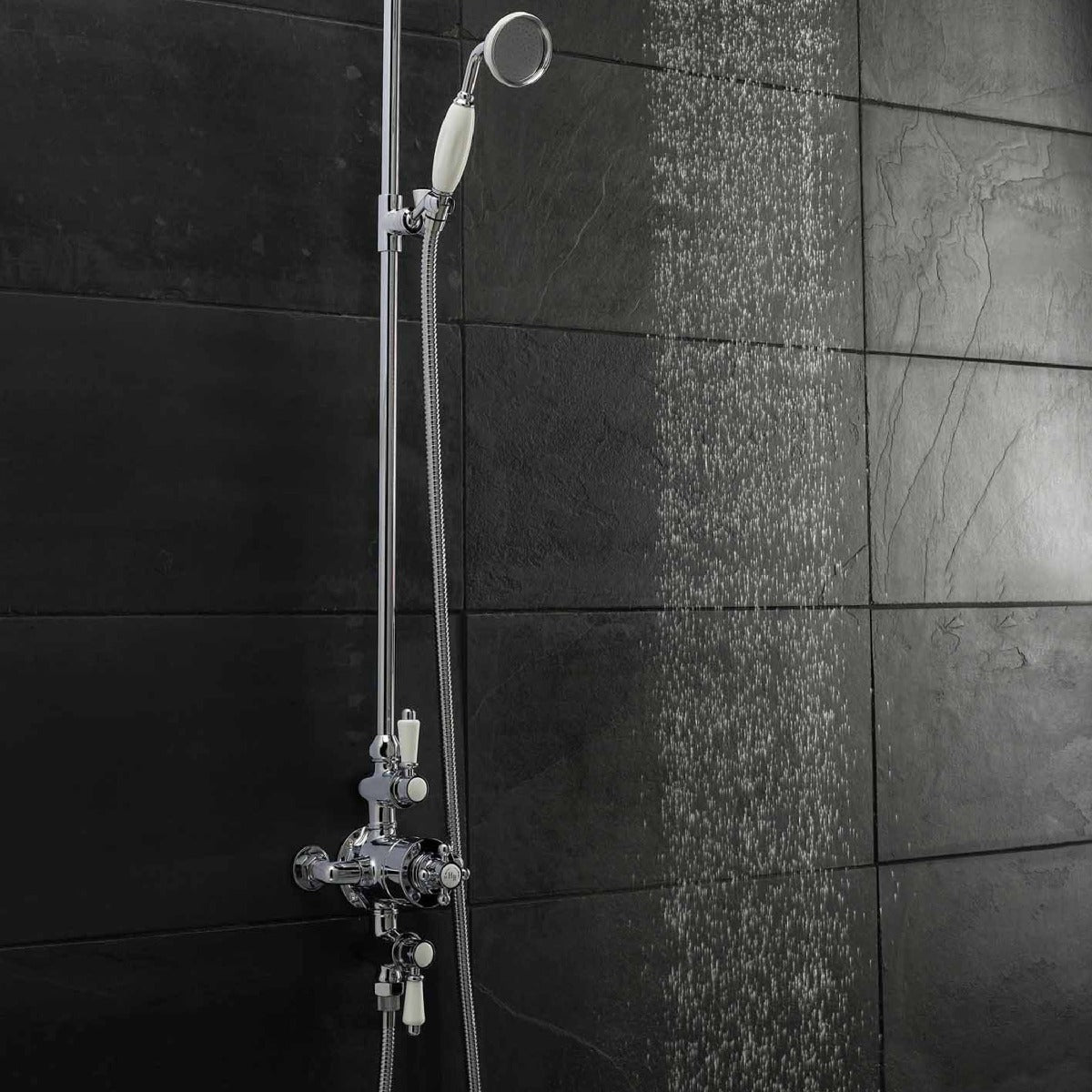 Fairford Hampden Exposed Thermostatic Triple Shower Valve, 2 Outlet