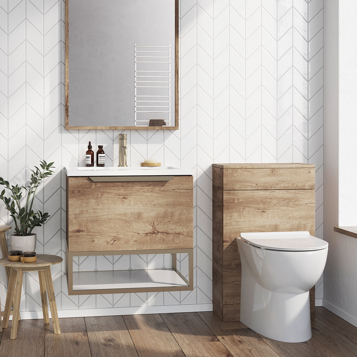 Fairford Tone 500mm Grey Oak WC Unit