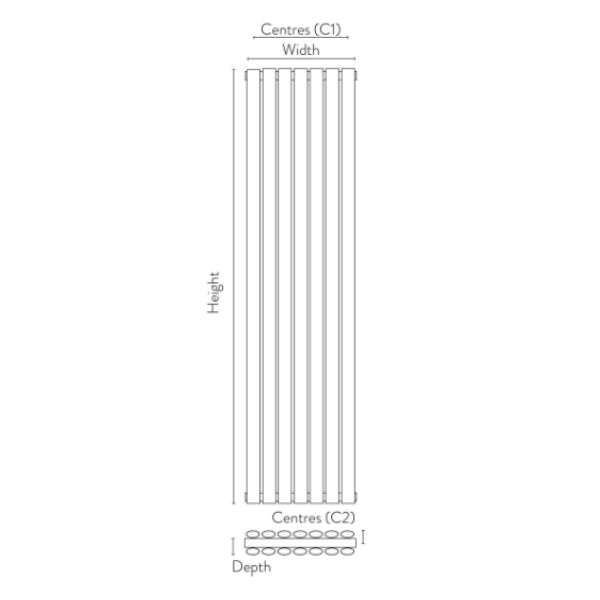 Fairford Apex Anthracite Double Designer Radiator 1800mm X 413mm