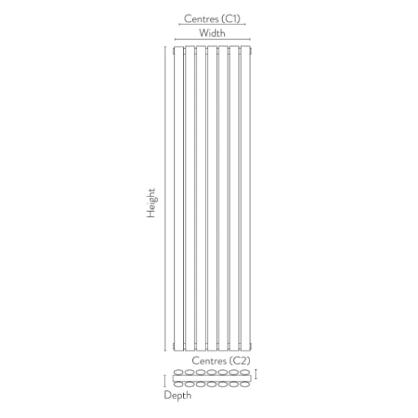 Fairford Apex Anthracite Double Designer Radiator 1800mm X 531mm