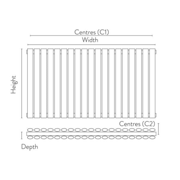 Fairford Apex Anthracite Double Designer Radiator 600mm X 767mm