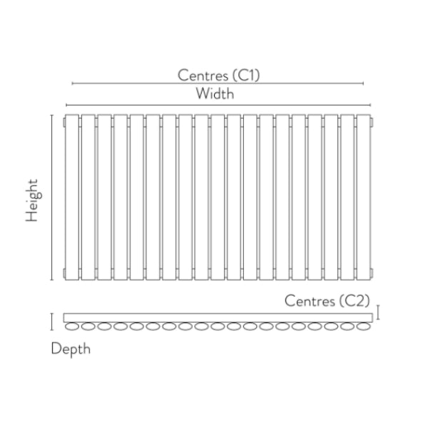 Fairford Apex Anthracite Designer Radiator 600mm X 944mm