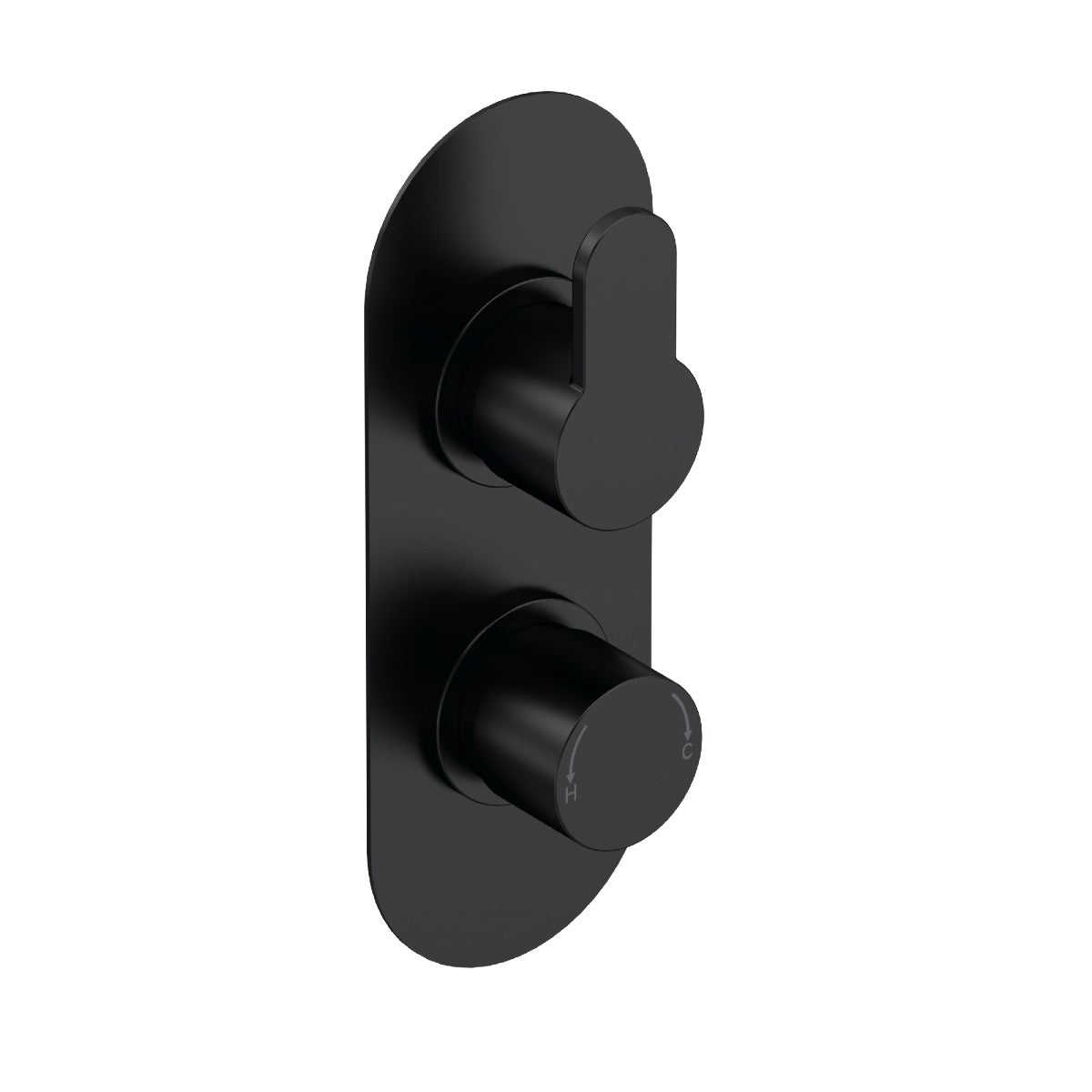 Fairford Element 10 Matt Black Round Concealed Twin Shower Valve, 1 Outlet