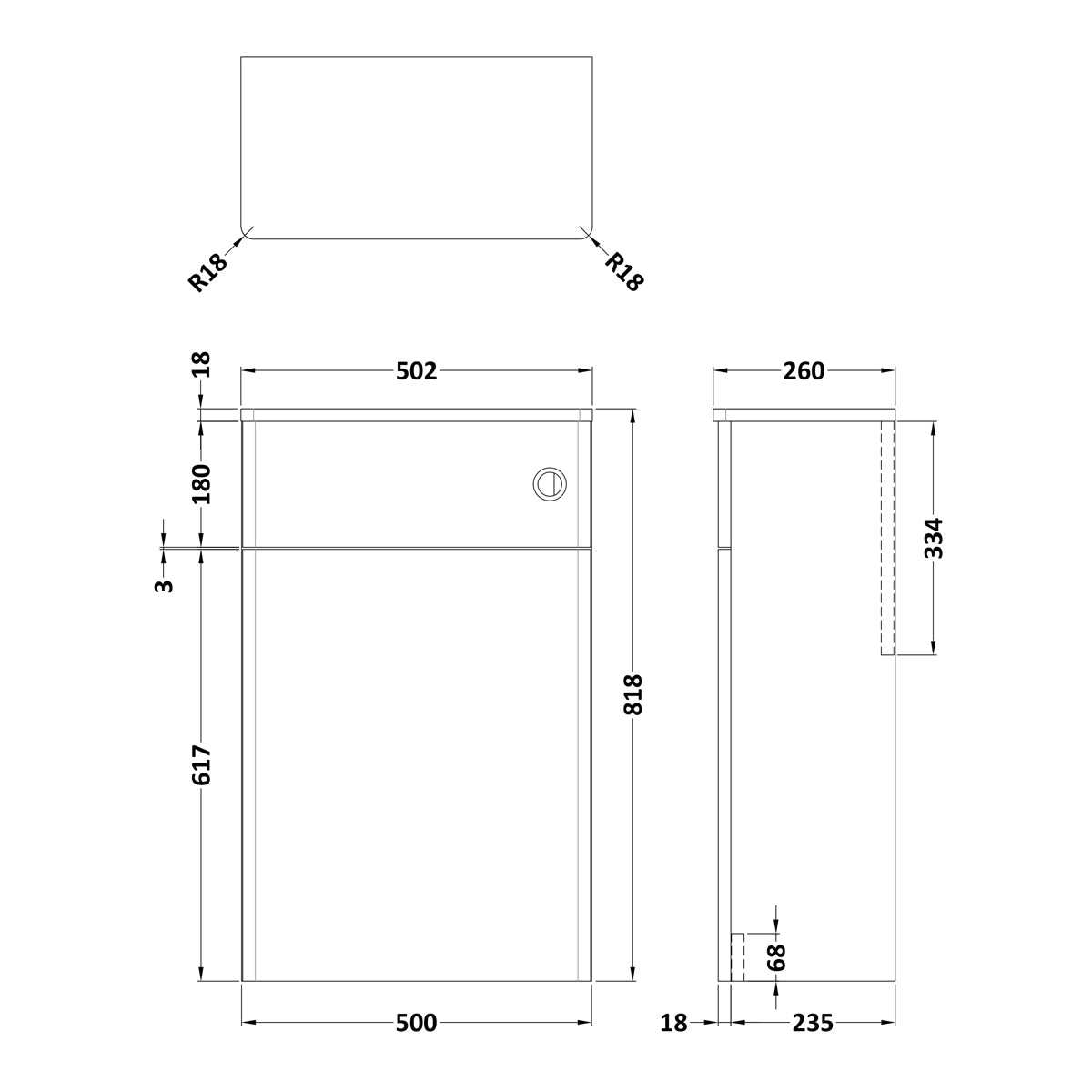 Fairford Laurel 500mm Satin White WC Unit