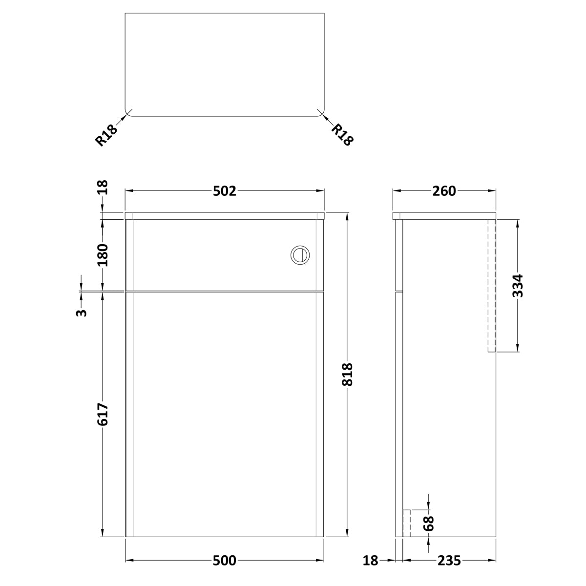 Fairford Laurel 500mm Satin Anthracite WC Unit
