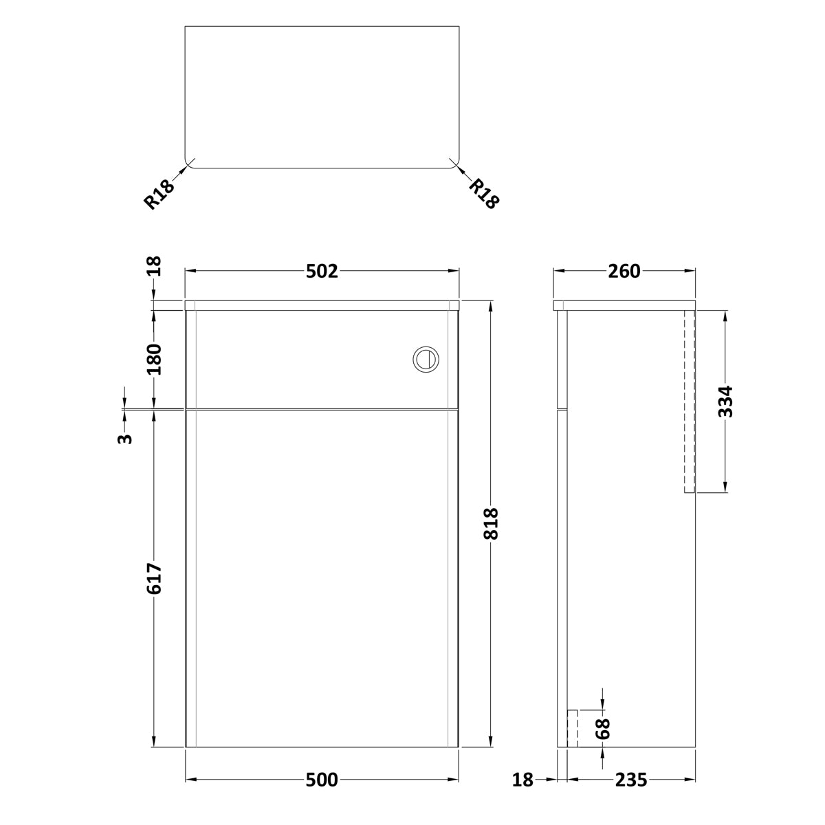 Fairford Laurel 500mm Satin Green WC Unit