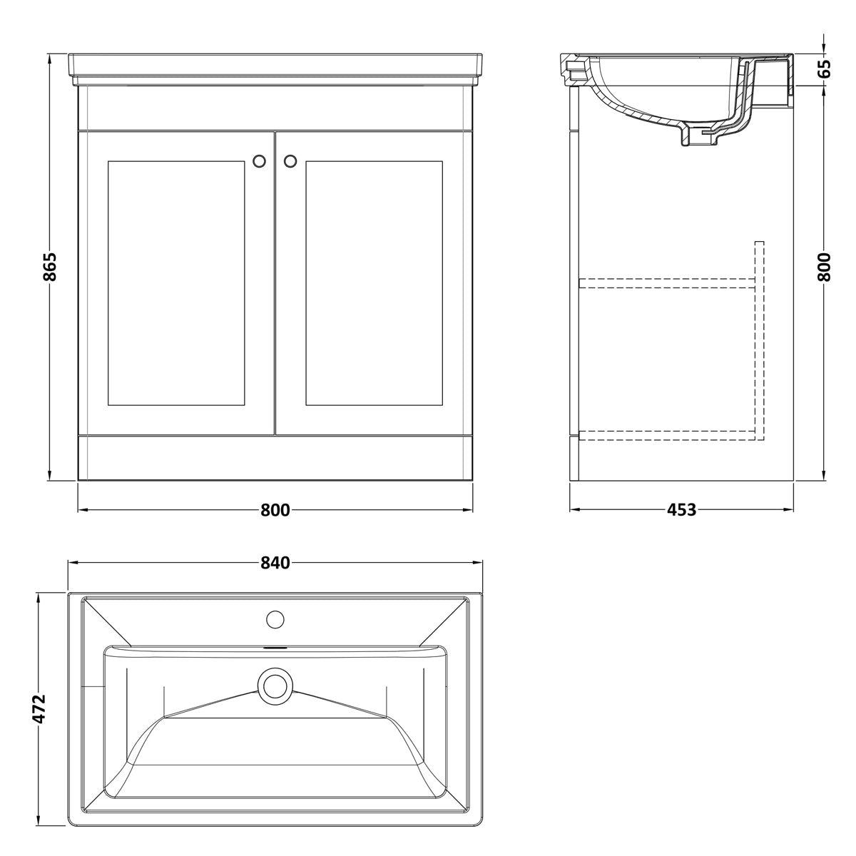 Fairford Laurel 800mm Floor Standing Satin Green Vanity Unit - 1 Tap Hole