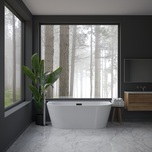 Rivato Como 1700 x 800 x 580mm Gloss White Freestanding Shower Bath