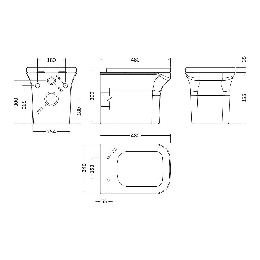 Fairford Grove Pure Wall Hung Toilet with Soft Close Seat